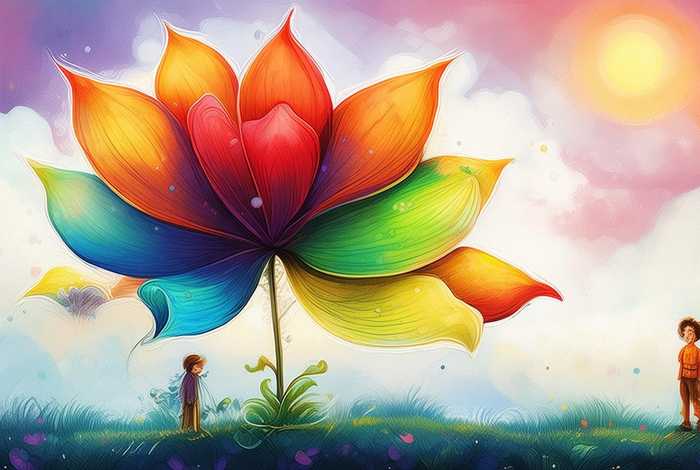 儿童故事七色花封面简单（七色花故事封面图）