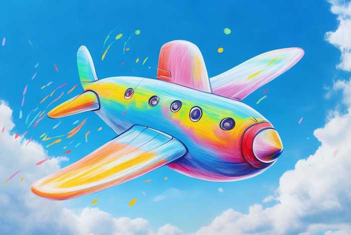 儿童简笔画飞机，儿童简笔画飞机彩色