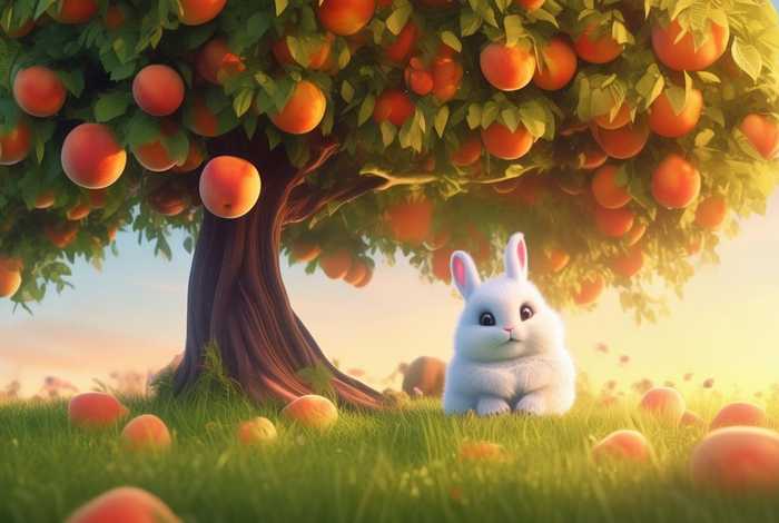 儿童绘本故事桃树下的小白兔，桃树下的小白兔绘本视频