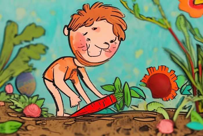 儿童拔萝卜简笔画 小朋友在拔萝卜的简笔画儿童 儿童拔萝卜简笔画 小朋友在拔萝卜的简笔画儿童