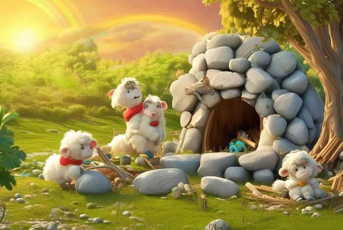 儿童故事三只小羊建房子（三只小羊建房子的故事）