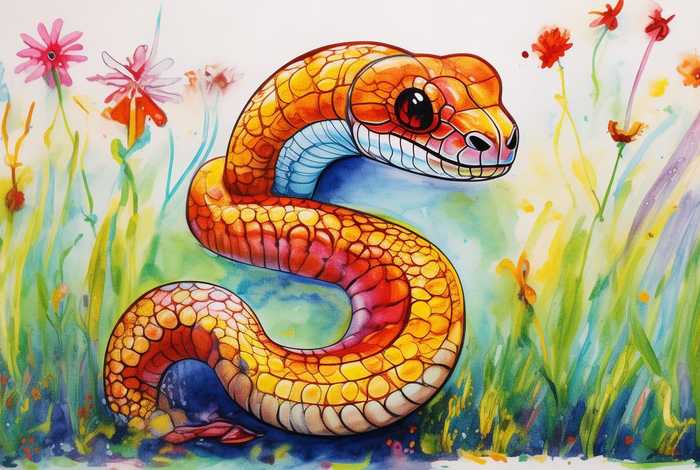 儿童手绘画图片大全蛇简单 - 儿童手绘画图片大全蛇简单又漂亮