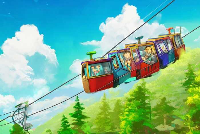 儿童故事缆车上山了，山上的缆车