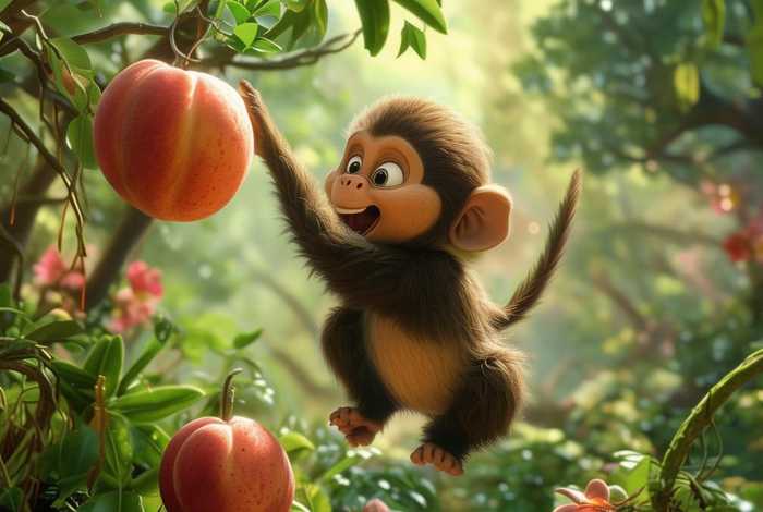 儿童故事小猴摘桃视频;小猴摘桃的故事视频 儿童故事小猴摘桃视频;小猴摘桃的故事视频