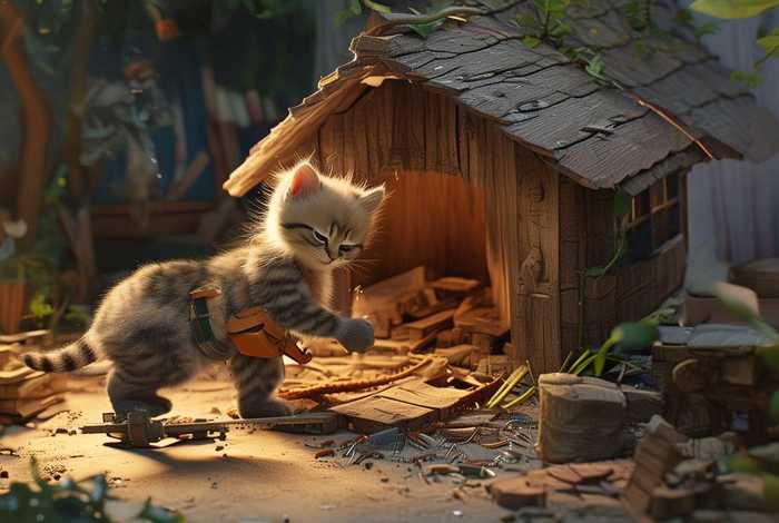 儿童睡前故事 小猫修房子；小猫盖房子的故事作文