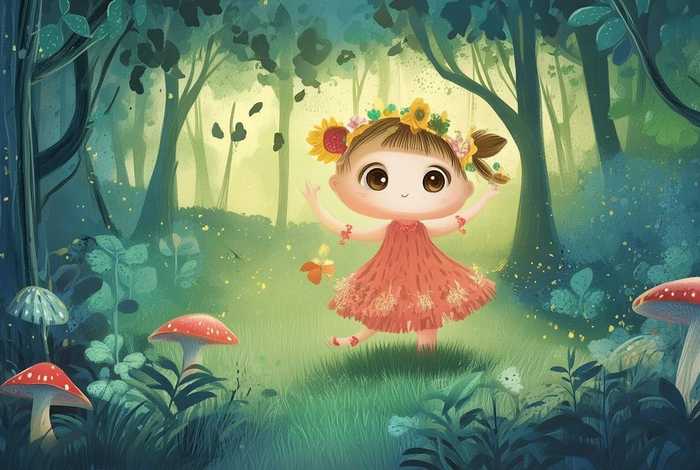 儿童睡前故事0-3岁睡前故事采蘑菇、采蘑菇的小姑娘睡前故事
