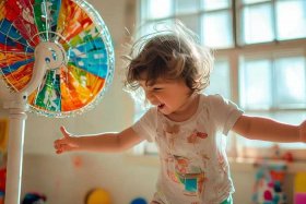 儿童关于风扇的视频 - 幼儿玩风扇的视频