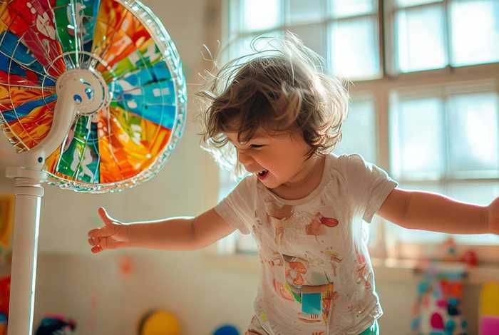 儿童关于风扇的视频 - 幼儿玩风扇的视频