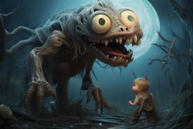 儿童恐怖怪物画、儿童恐怖怪物画法