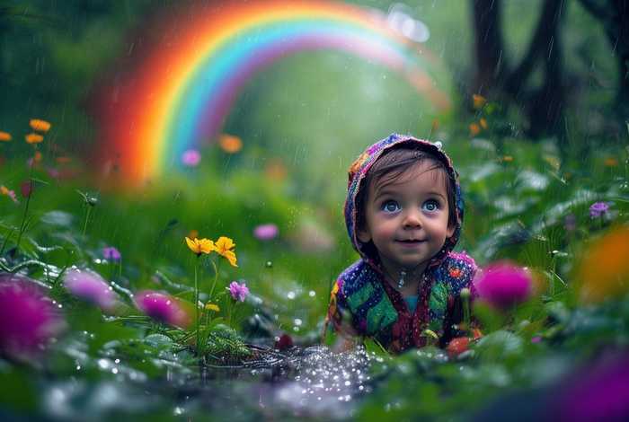 儿童故事雨后彩虹，雨后的彩虹编写故事