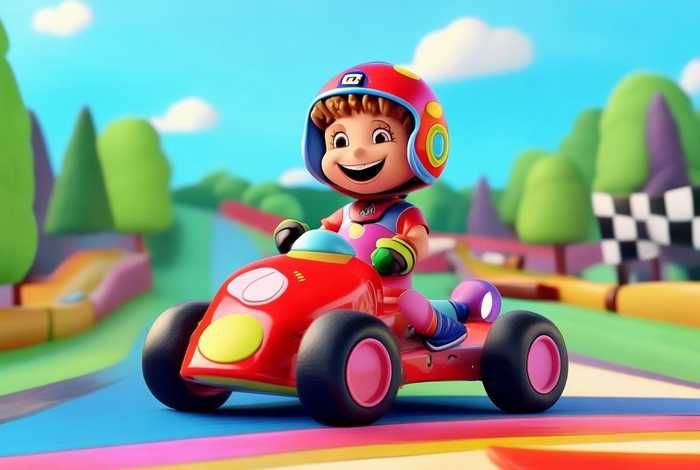 儿童卡丁车卡通；儿童卡丁车卡通图片