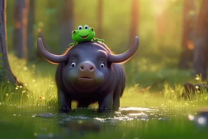 儿童睡前故事青蛙和野牛、儿童睡前故事大全青蛙和水牛