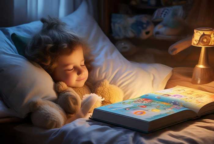 儿童睡觉听故事插画素材、幼儿睡觉听故事