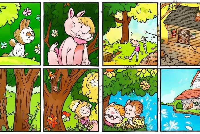 儿童故事四格漫画图片 - 幼儿故事图画四格