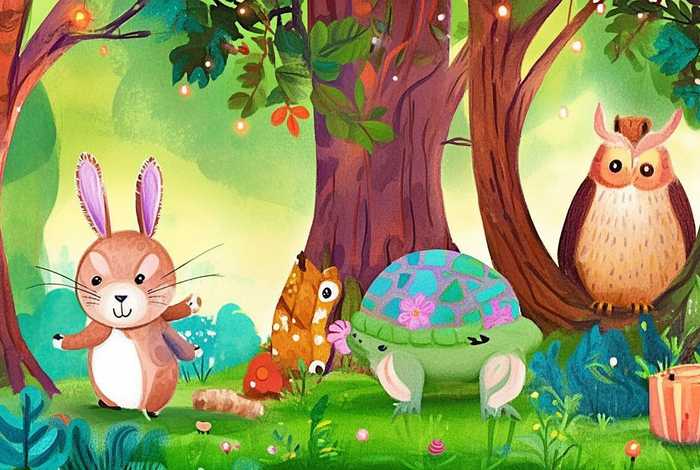 儿童故事书插画动物、幼儿故事书插图