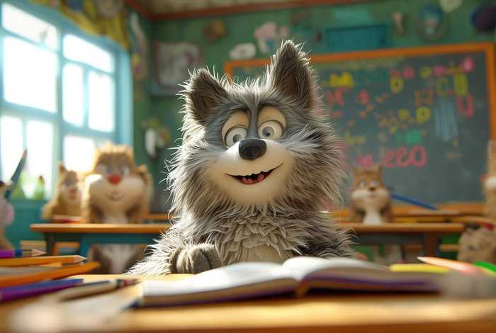 儿童睡前故事笨狼上学、笨狼上学绘本故事