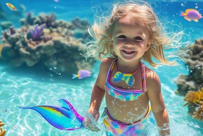 儿童美人鱼游泳衣、儿童美人鱼游泳衣怎么穿