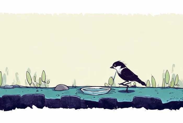 儿童故事简笔画 - 儿童故事简笔画乌鸦喝水 儿童故事简笔画 - 儿童故事简笔画乌鸦喝水