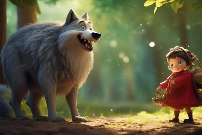 儿童故事大灰狼和小红帽，大灰狼的和小红帽的故事