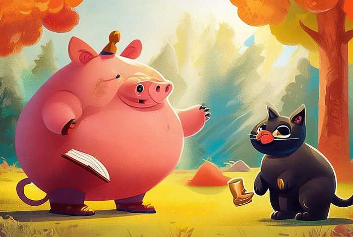 儿童故事穿靴子的猪，讲故事穿靴子的猫