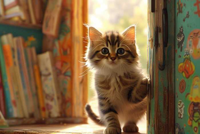 儿童故事小猫敲门；小猫敲门儿童故事