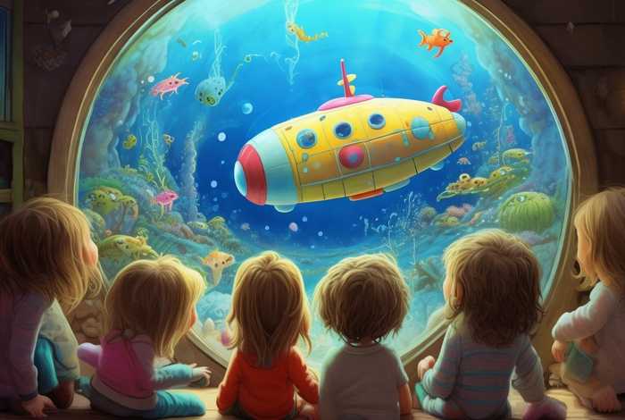 儿童听潜水艇故事，潜水艇幼儿故事