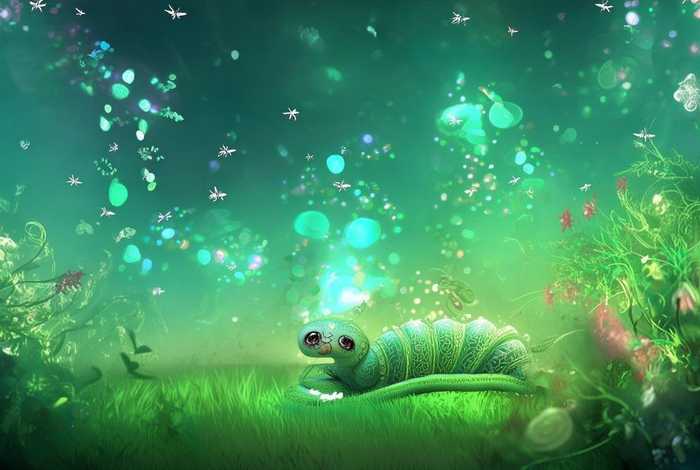 儿童故事小青虫背景；童话剧小青虫的梦背景音乐