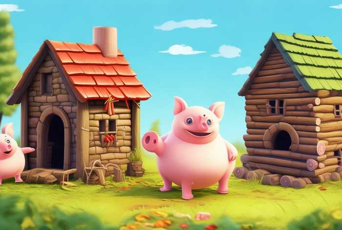 儿童故事三只小猪盖房子的故事 - 三只小猪盖房子的故事幼儿版