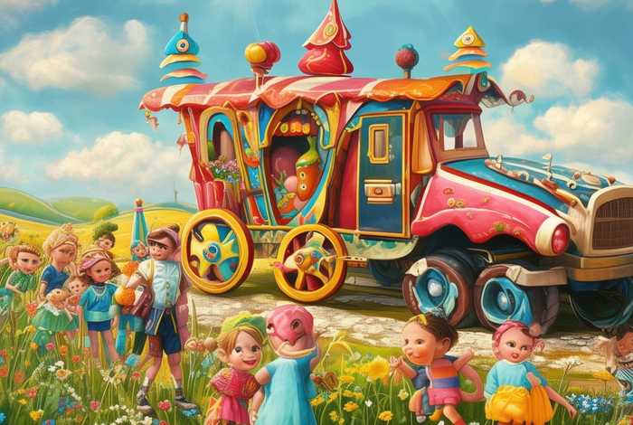 儿童故事围攻大篷车、儿童大货车故事