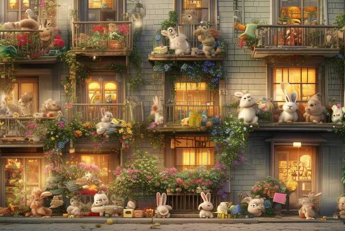 儿童故事兔子公寓绘本；兔子公寓绘本语言领域