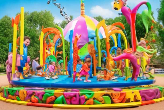 儿童游乐转轮；旋转儿童游乐车