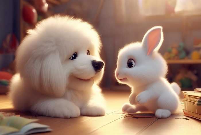 儿童故事爱听话的小白狗，爱听故事的小白兔的视频