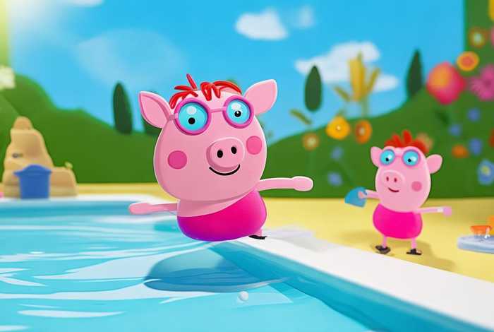 peepo绘本原文 - peppa goes swimming绘本