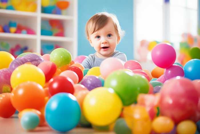 儿童学习彩色小球、儿童彩色球球