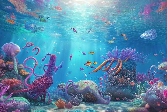 儿童故事海底怪物 - 海底怪物儿童画作品