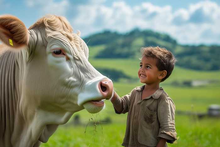 儿童养牛故事图片，养牛励志故事