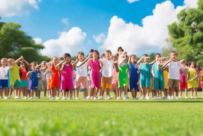 儿童列阵表演 儿童队列训练进行曲