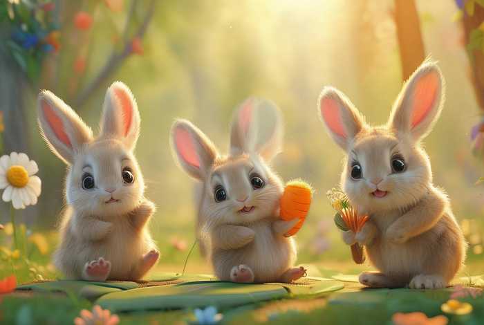 儿童故事三只小兔子，儿歌三只小兔的故事视频