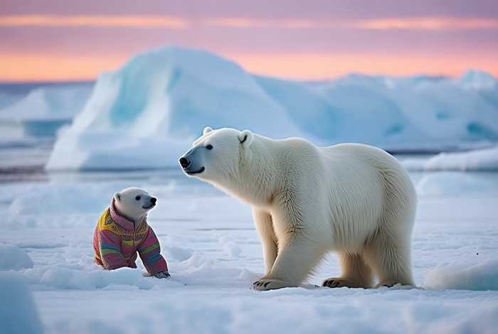 儿童故事北极熊妈妈和北极熊宝宝，北极熊找妈妈故事