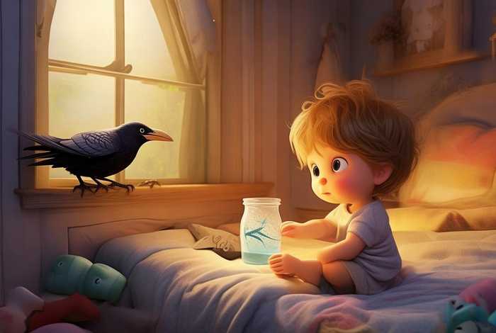 儿童睡前故事完整版乌鸦、幼儿睡前小故事乌鸦喝水