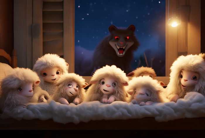 儿童睡前七只小羊故事；睡前故事大全七只小羊和狼
