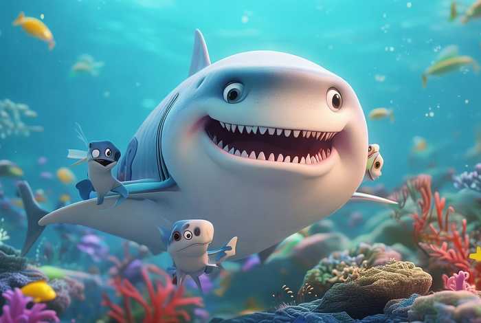 儿童故事大鲨鱼的故事 - 大鲨鱼的幼儿故事
