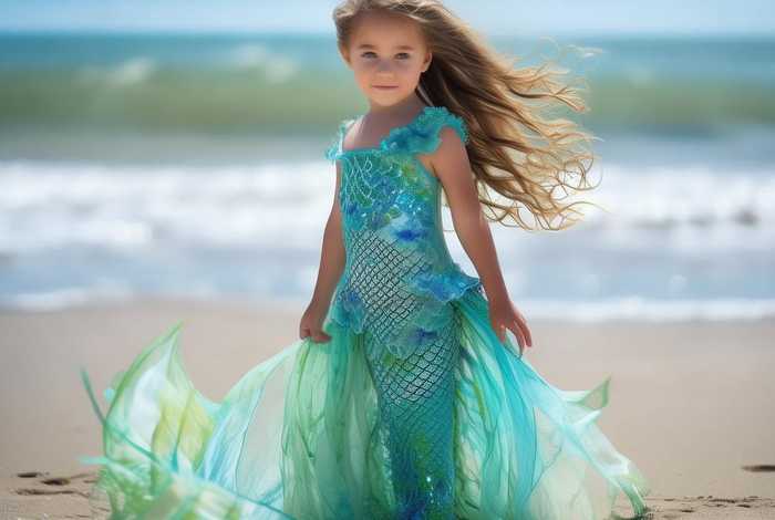 儿童美人鱼服装、儿童美人鱼服装女孩