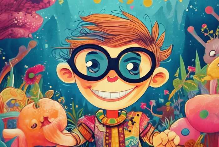 儿童文学人物和故事情节绘画作品，儿童文学作品的人物