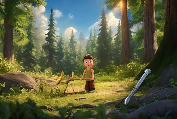 儿童故事金斧头银斧头英文，金斧头的故事英文版视频