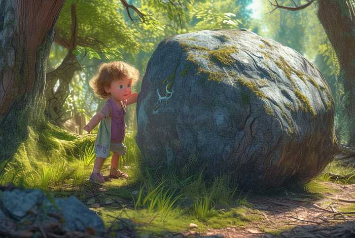 儿童故事路上的石子 - 路上的大石头绘本故事