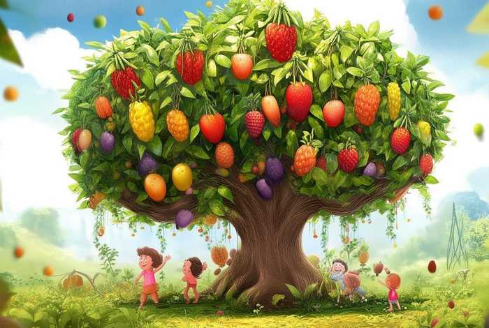 儿童故事里一棵树长了各种水果（一棵长着各种水果的树的写话）