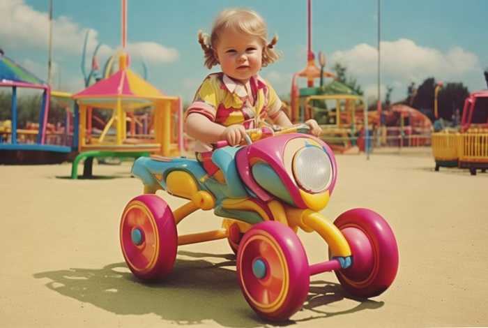 70年代的儿童；70年代的儿童车