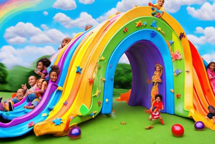 儿童故事彩虹滑道 - 彩虹滑道儿童画 儿童故事彩虹滑道 - 彩虹滑道儿童画