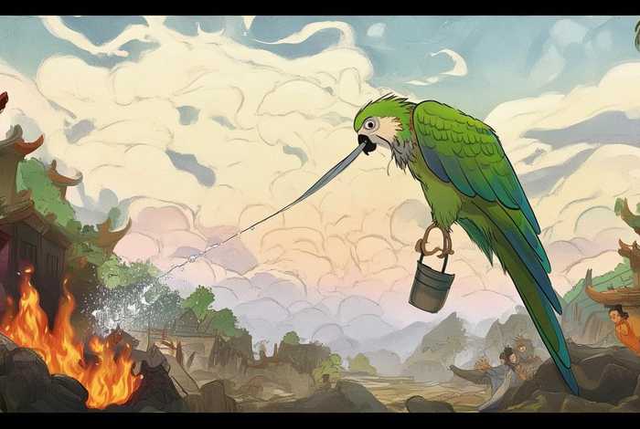 儿童故事鹦鹉救火被天神感动了（中国古代寓言故事鹦鹉救火读后感）